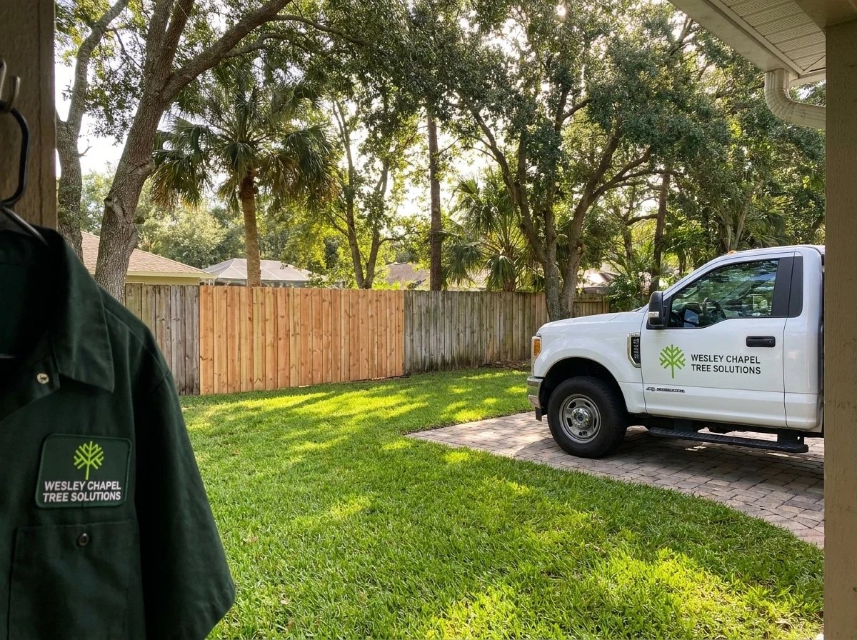 Storm-damaged oak removed and yard cleared in New Tampa